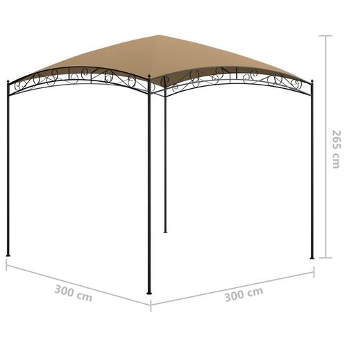 Pavillon 3x3x2,65 m 180 g/m² gråbrun