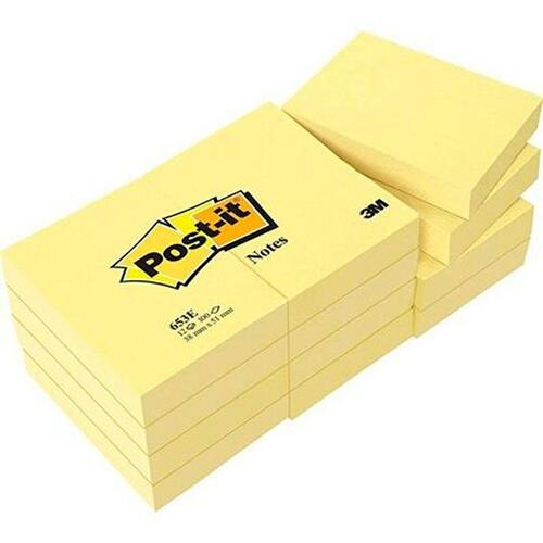 Notesblok Post-it 38 x 51 mm Gul (15 enheder)