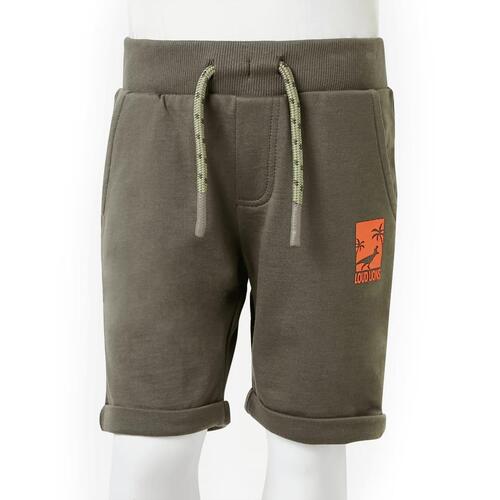 Shorts til børn str. 128 med snøre mørk kakifarve