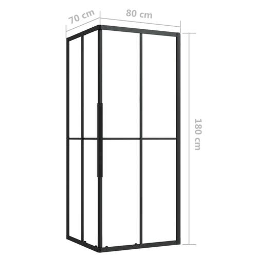 Brusekabine 80x70x180 cm sikkerhedsglas
