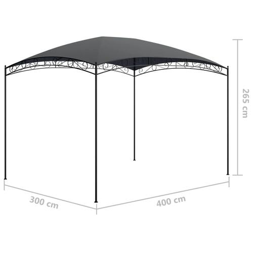 Havepavillon 3x4x2,65 m 180 g/m² antracitgrå