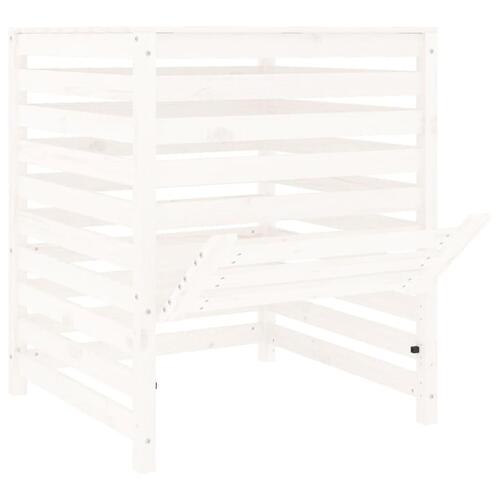 Kompostbeholder 82,5x82,5x99,5 cm massivt fyrretræ hvid