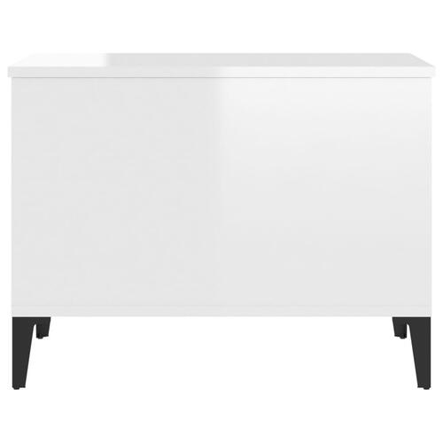 Sofabord 60x44,5x45 cm konstrueret træ hvid højglans