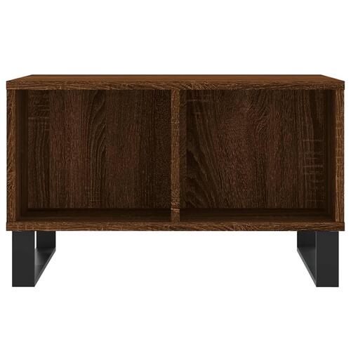 Sofabord 60x50x36,5 cm konstrueret træ brun egetræsfarve
