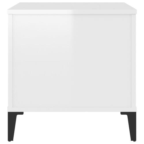 Sofabord 60x44,5x45 cm konstrueret træ hvid højglans