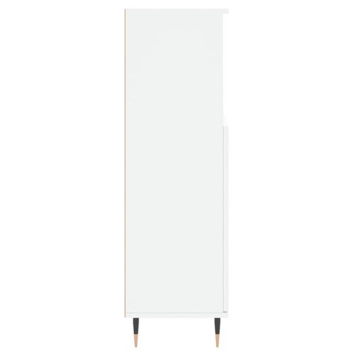 Badeværelsesskab 30x30x100 cm konstrueret træ hvid