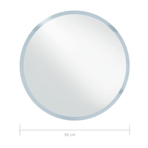 Badeværelsesspejl med LED-lys 80 cm