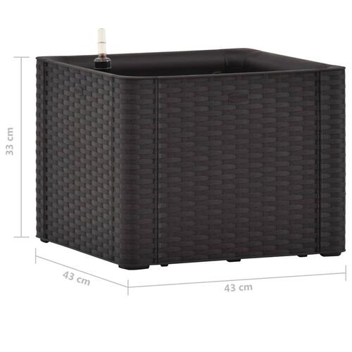 Højbed med automatisk vandingssystem 43x43x33 cm antracitgrå