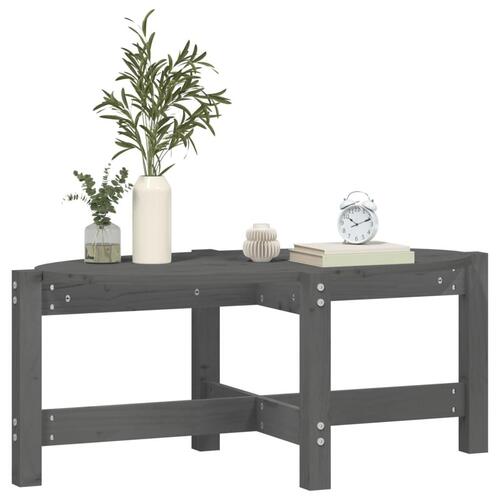 Sofabord 87x48x35 cm massivt fyrretræ grå