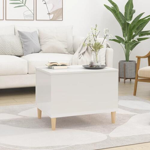 Sofabord 60x44,5x45 cm konstrueret træ hvid højglans
