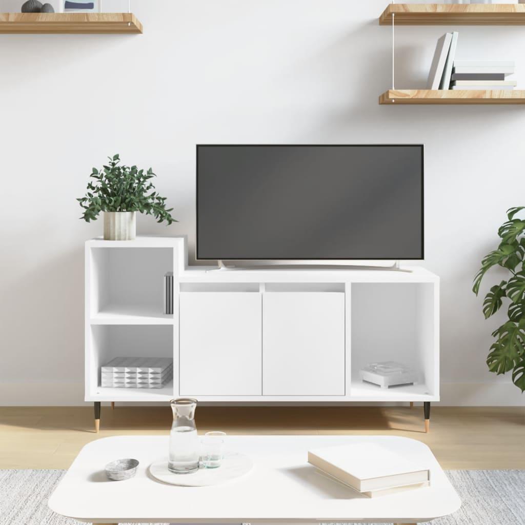 Tv-bord 100x35x55 cm konstrueret træ hvid