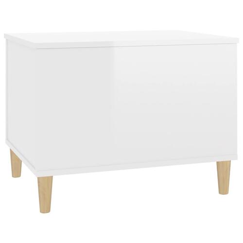 Sofabord 60x44,5x45 cm konstrueret træ hvid højglans