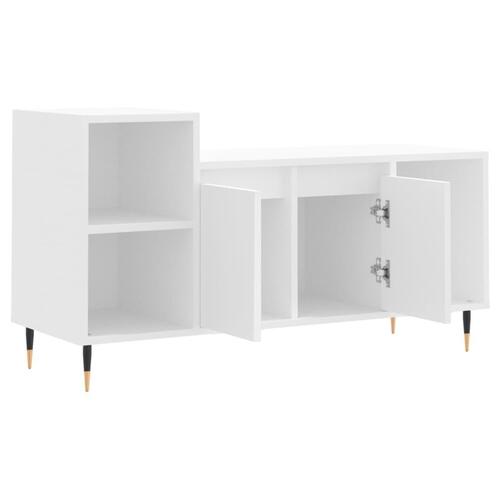 Tv-bord 100x35x55 cm konstrueret træ hvid