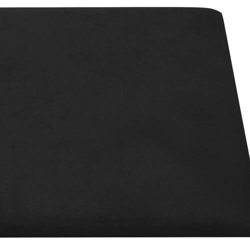 Vægpaneler 12 stk. 30x15 cm 0,54 m² fløjl sort