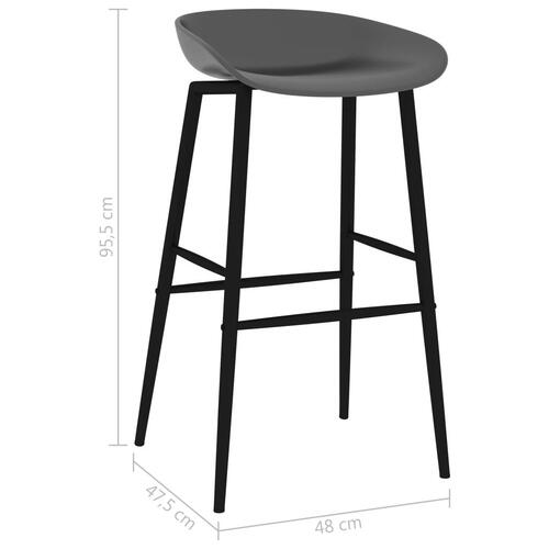 Barstole 2 stk. grå