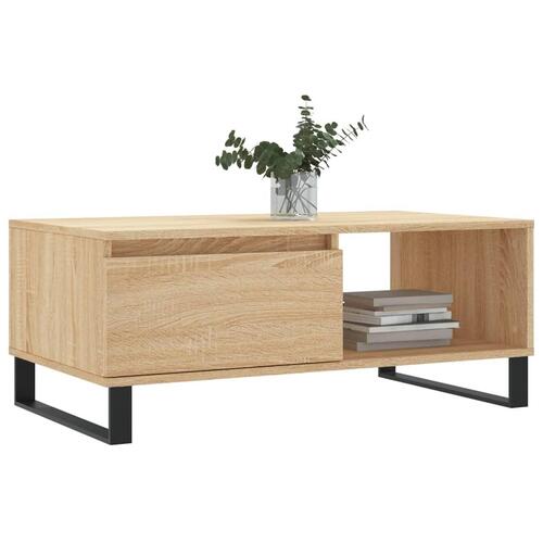 Sofabord 90x50x36,5 cm konstrueret træ sonoma-eg