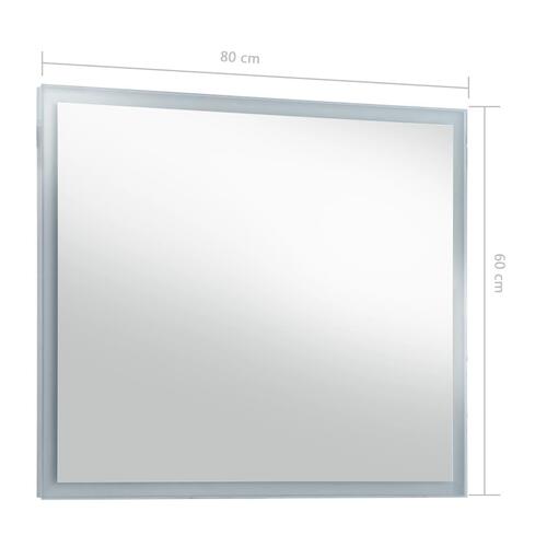 LED-vægspejl til badeværelset 80x60 cm