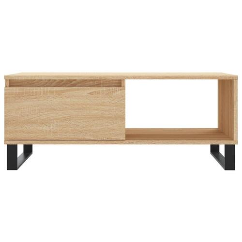 Sofabord 90x50x36,5 cm konstrueret træ sonoma-eg
