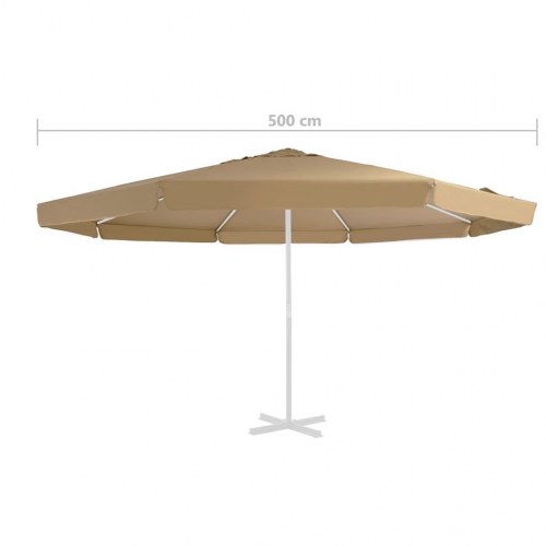 Udskiftningsdug til parasol 515 cm - gråbrun polyester