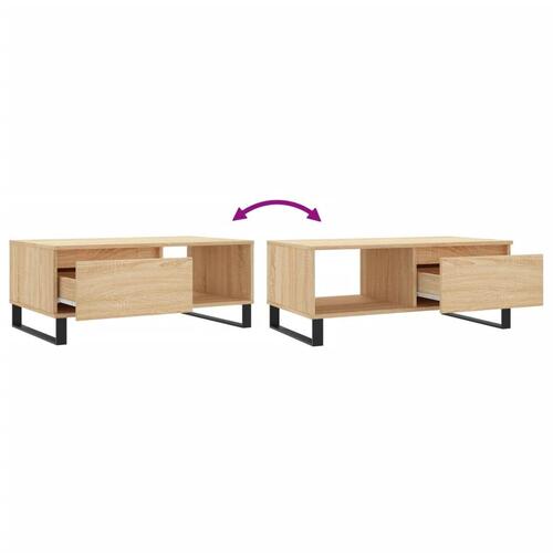 Sofabord 90x50x36,5 cm konstrueret træ sonoma-eg