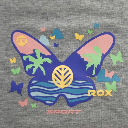 Børne Kortærmet T-shirt Rox Butterfly Lysegrå 10 år