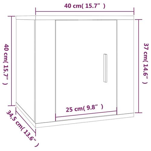 Væghængt tv-skab 40x34,5x40 cm røget egetræ