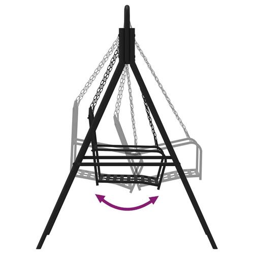 Gyngebænk 124 cm stål sort