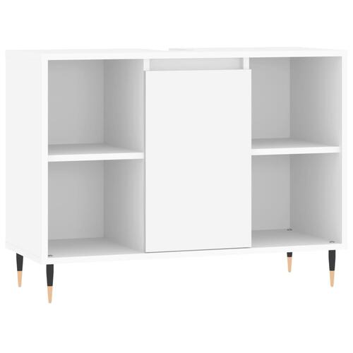 Badeværelsesskab 80x33x60 cm konstrueret træ hvid