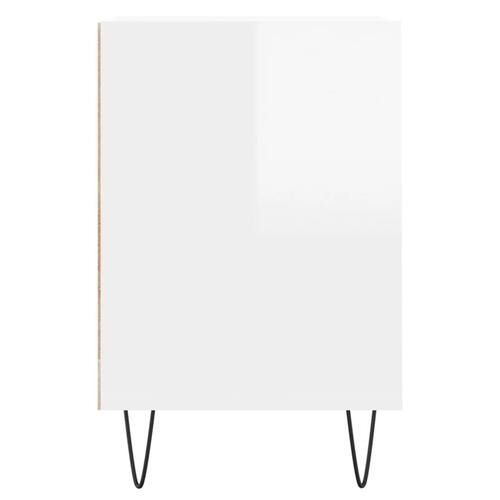 Tv-bord 100x35x55 cm konstrueret træ hvid højglans