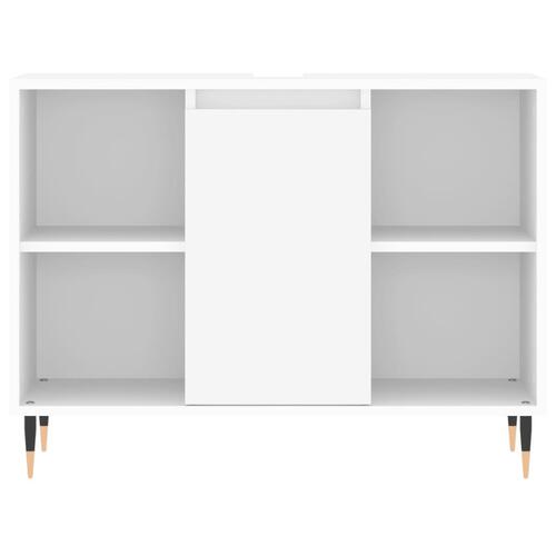 Badeværelsesskab 80x33x60 cm konstrueret træ hvid