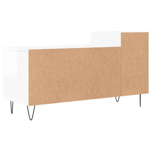 Tv-bord 100x35x55 cm konstrueret træ hvid højglans
