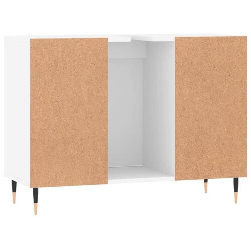 Badeværelsesskab 80x33x60 cm konstrueret træ hvid