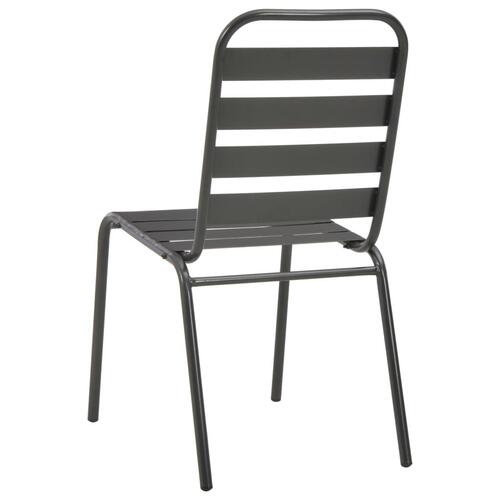 Stabelbare havestole 2 stk. stål grå