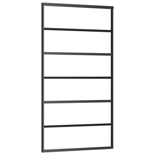 Skydedør 102×205 cm i sikkerhedsglas med aluminiumsramme - inkl. monteringssæt