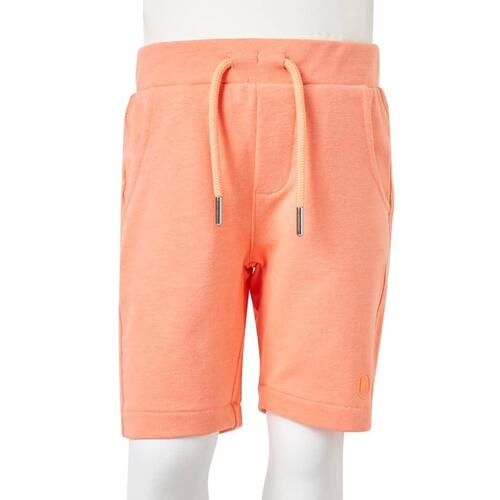Shorts til børn str. 128 med snøre neon-orange