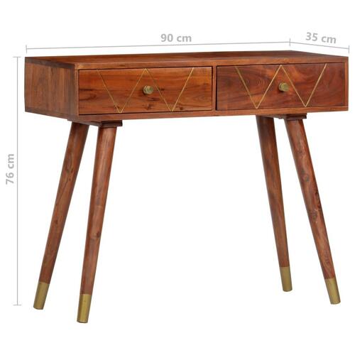 Konsolbord 90 x 35 x 76 cm massivt akacietræ