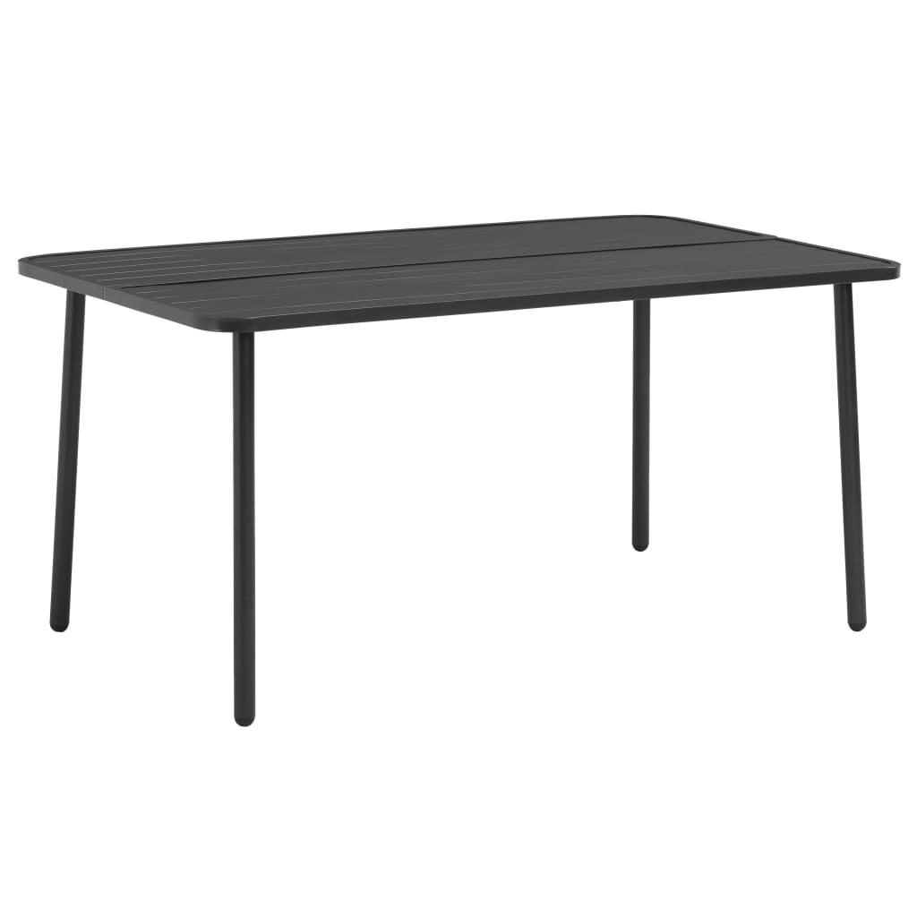 Havebord 150 x 90 x 72 cm stål mørkegrå billede