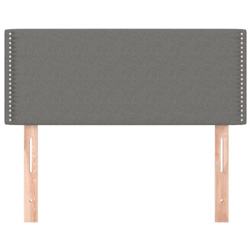 Sengegavl i stof 90 × 5 × 78/88 cm - mørkegrå med nitter