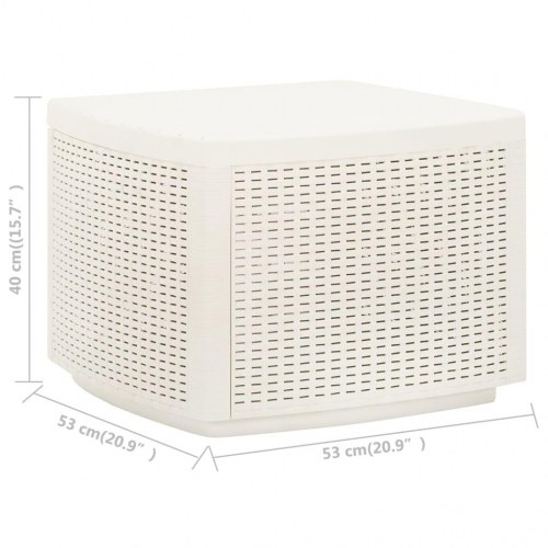 Havebord 53x53x40 cm plastik hvid