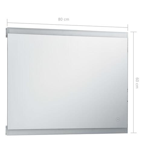 LED-spejl til badeværelset med berøringssensor 80x60 cm