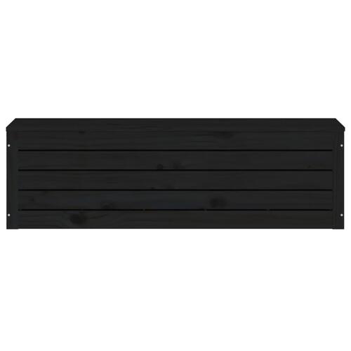 Opbevaringskasse 109x36,5x33 cm massivt fyrretræ sort