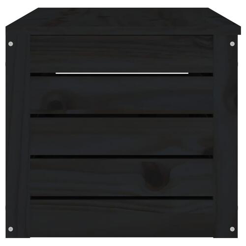 Opbevaringskasse 109x36,5x33 cm massivt fyrretræ sort