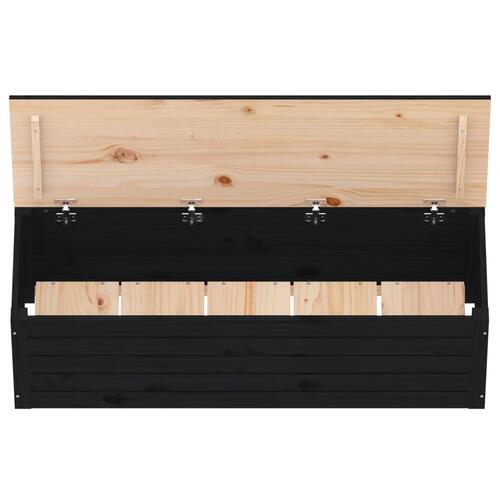 Opbevaringskasse 109x36,5x33 cm massivt fyrretræ sort