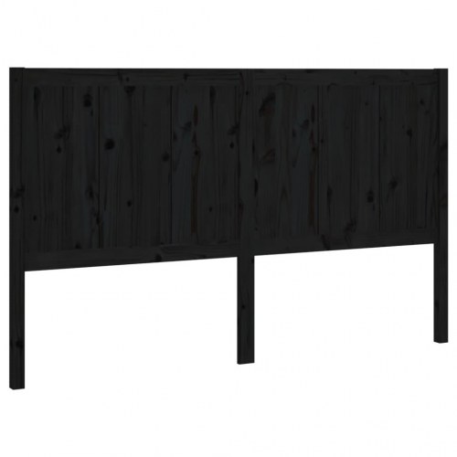Sengegavl 125,5 x 4 x 100 cm i massivt fyrretræ - sort