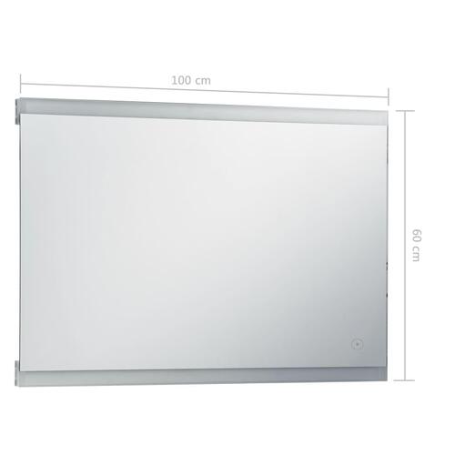 LED-spejl til badeværelset med berøringssensor 100x60 cm