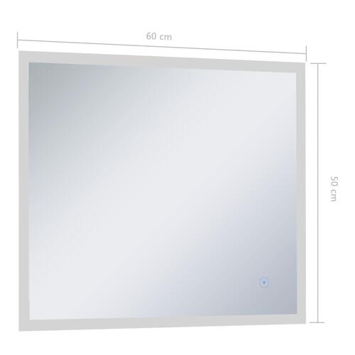 LED-spejl til badeværelset med berøringssensor 60x50 cm