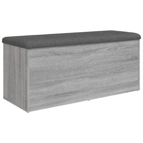 Opbevaringsbænk 102x42x45 cm konstrueret træ grå sonoma-eg