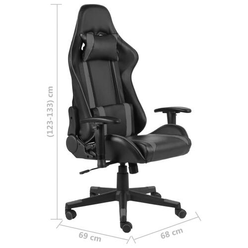 Drejelig gamingstol PVC grå