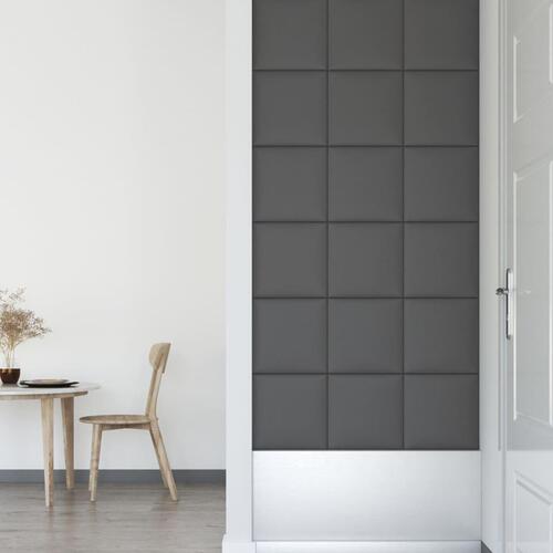 Vægpaneler 12 stk. 30x30 cm 1,08 m² kunstlæder grå