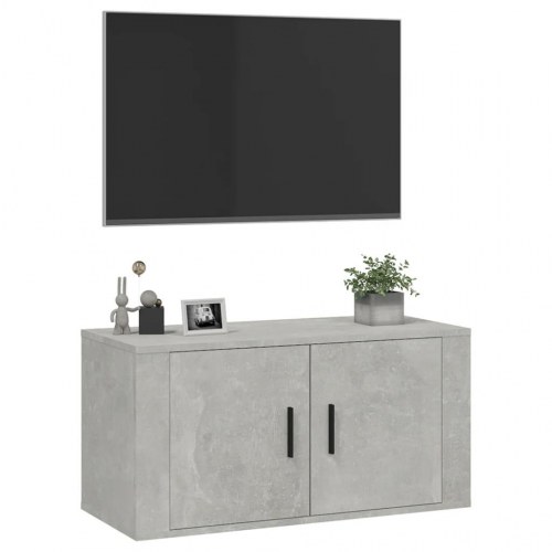 Væghængt tv-skab 80×34,5×40 cm - betongrå